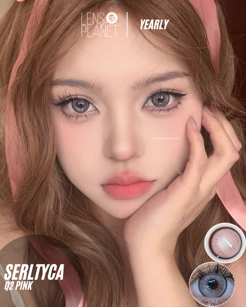 Serltyca Q2 Pink Colored Contacts Yearly Wear 1pc