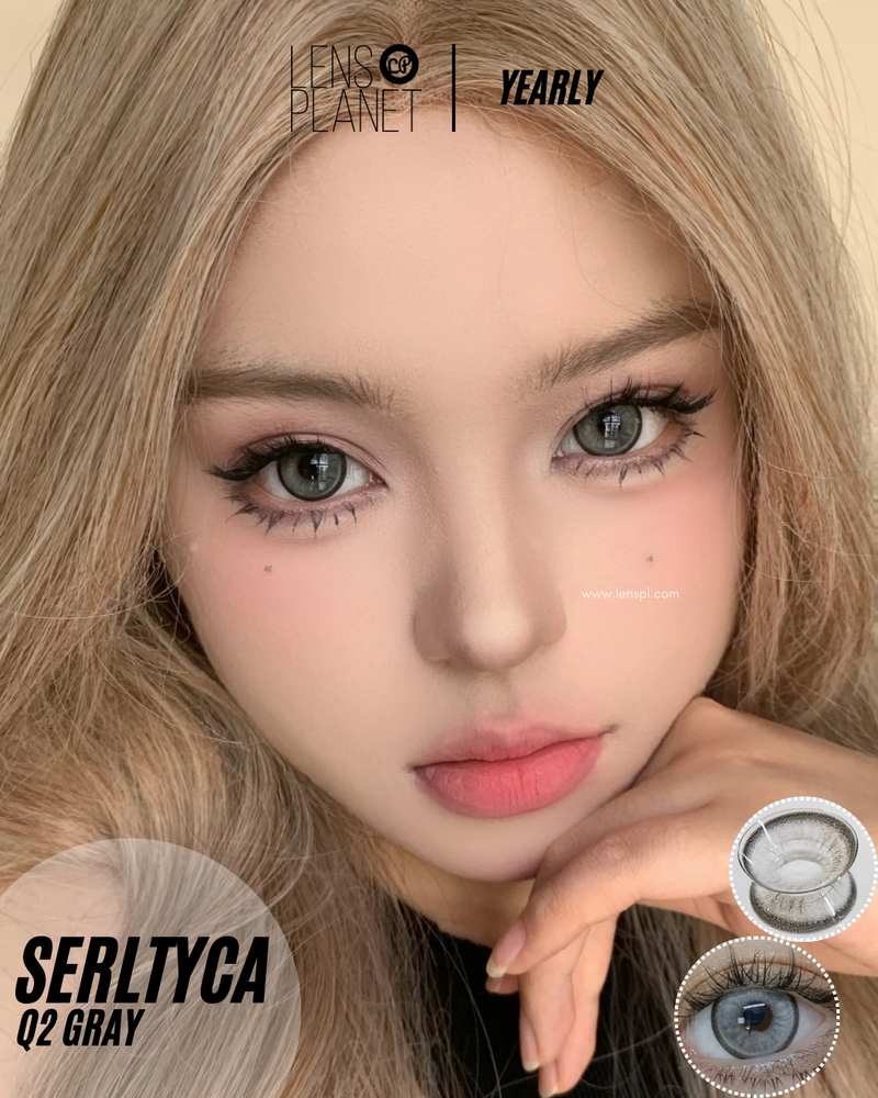 Serltyca Q2 Gray Colored Contacts Yearly Wear 1pc