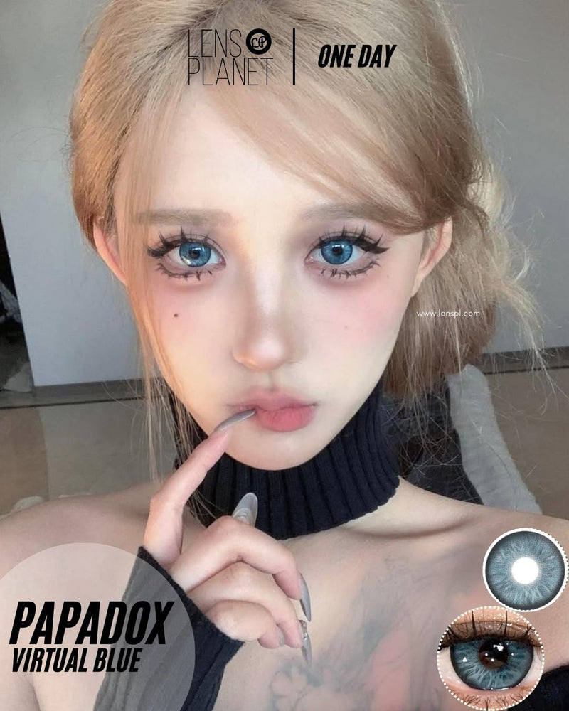 Papadox Virtual Blue Colored Contacts Daily Wear/10pcs