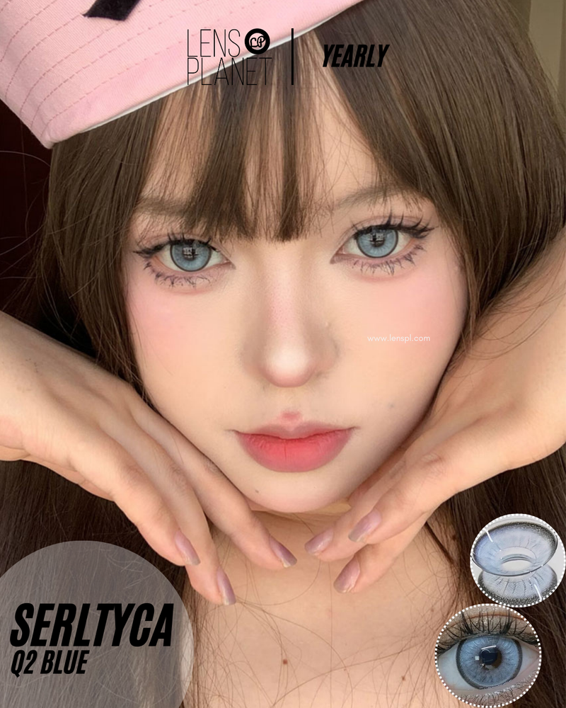 Serltyca Q2 Blue Colored Contacts Yearly Wear 1pc